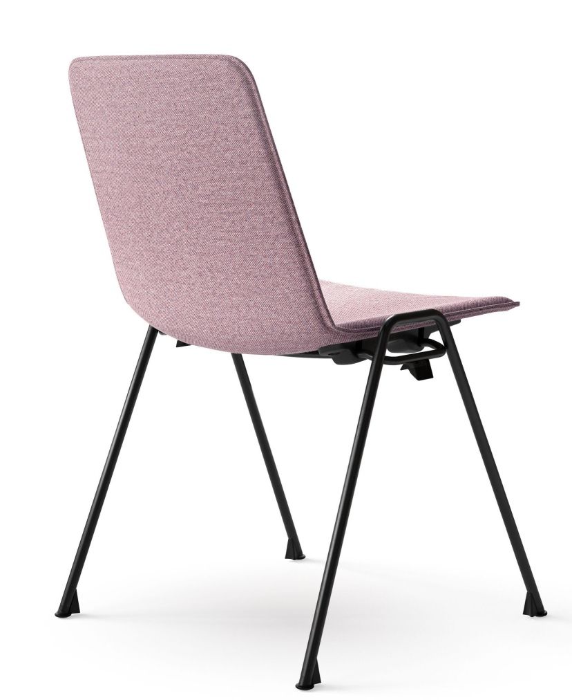 1650 Yunity Chair von Walter Knoll, Stoffbezug in Rosa, schwarzes Metallgestell, Bürostuhl.