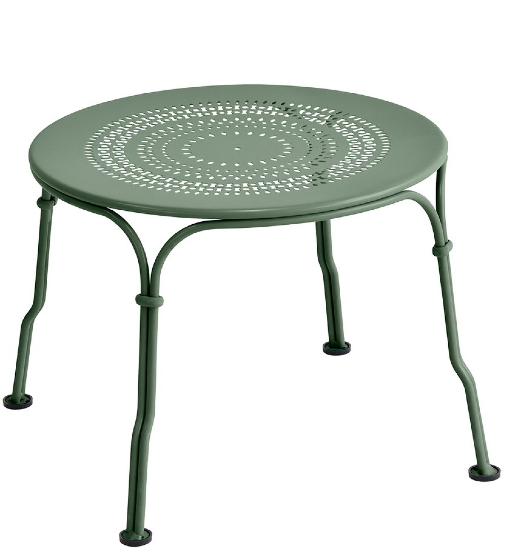 Grüner Fermob 1900 Beistelltisch Ø 45 cm für den Garten oder die Terrasse.