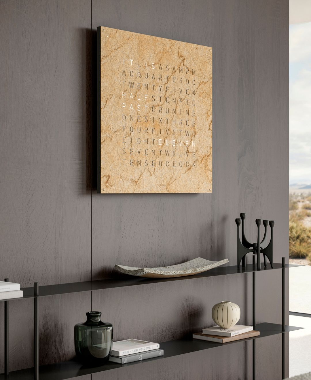 Earth 90 Creator's Edition wandklok / Tijdsobject Duits QLOCKTWO