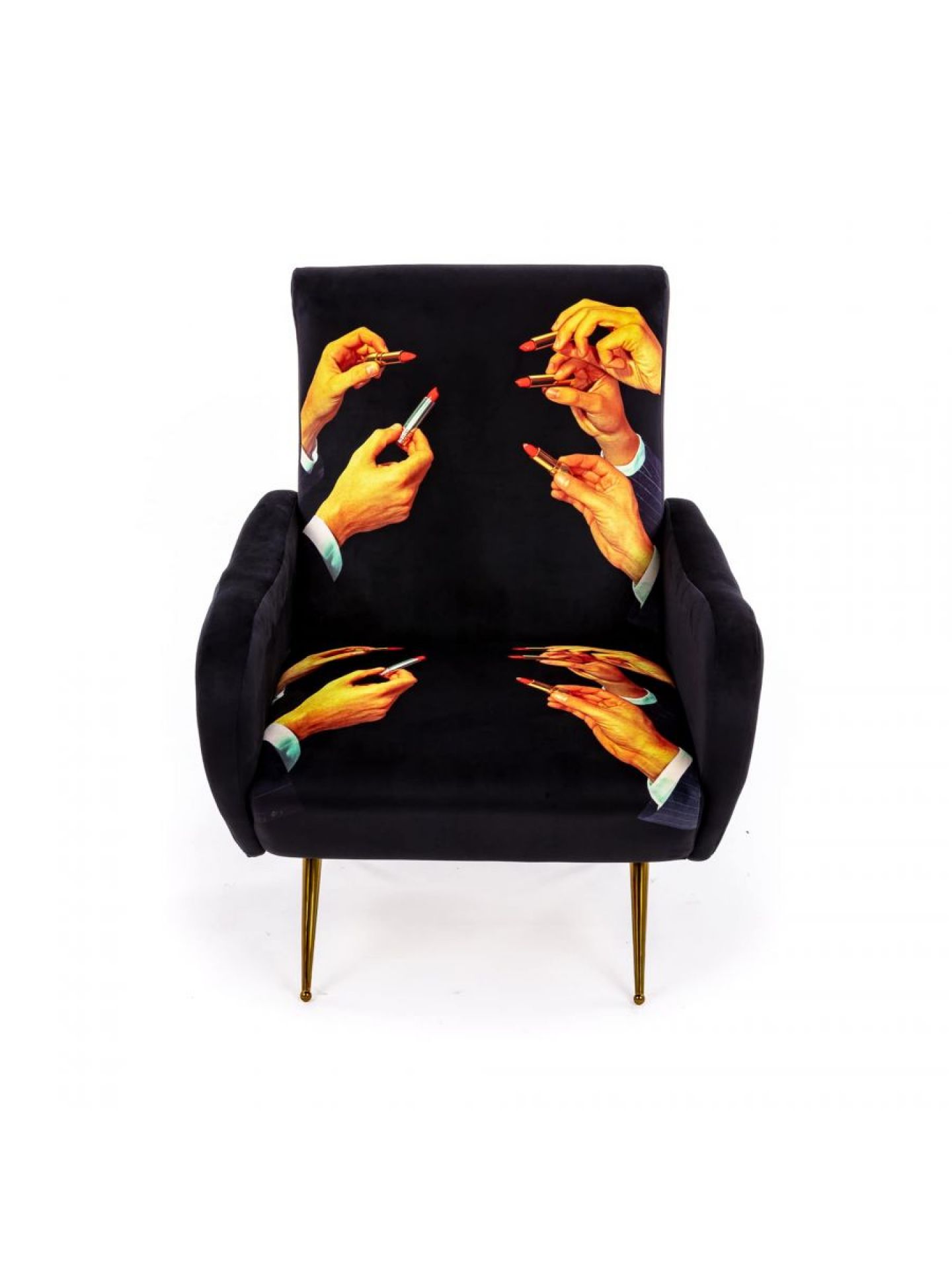 Toiletpaper-fauteuil Lipsticks zwart Seletti