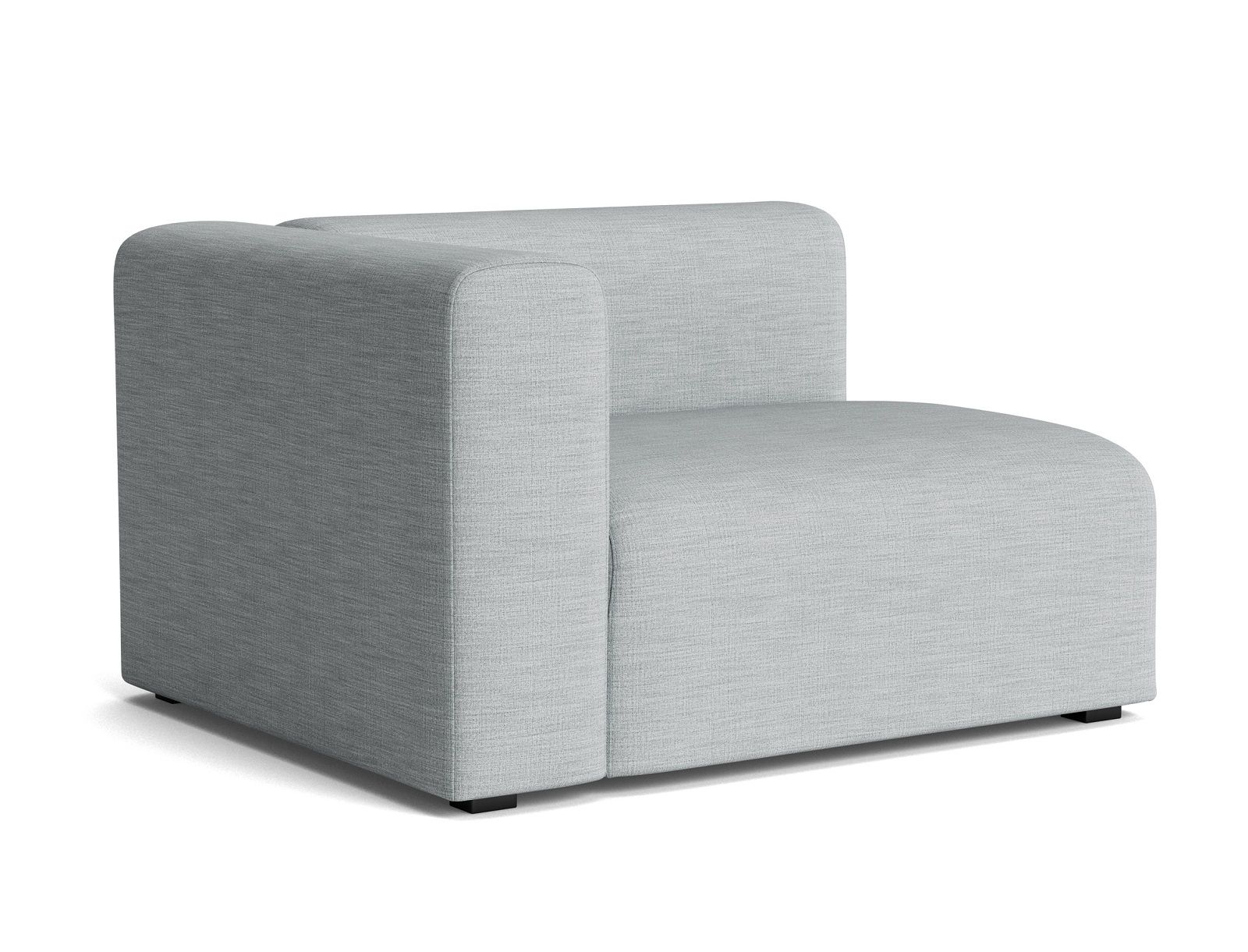Graues Hay Mags Sofa Modul mit Armlehne links, modernes modulares Sofa für Wohnzimmer.