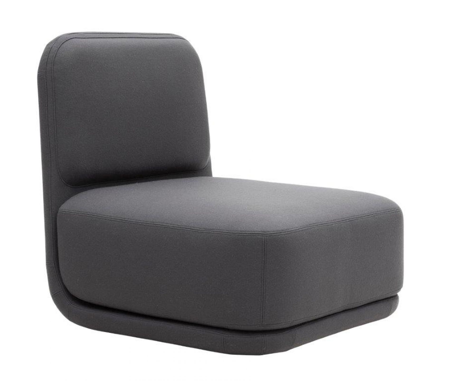 Grauer Softline Standby Sessel Medium, moderner Loungesessel für Wohnzimmer und Büro, Stoffbezug.
