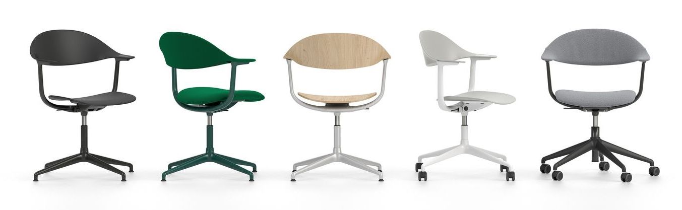 Mynt Bürodrehstühle von Vitra in verschiedenen Farben und Ausführungen, ergonomische Sitzmöbel für das Büro.
