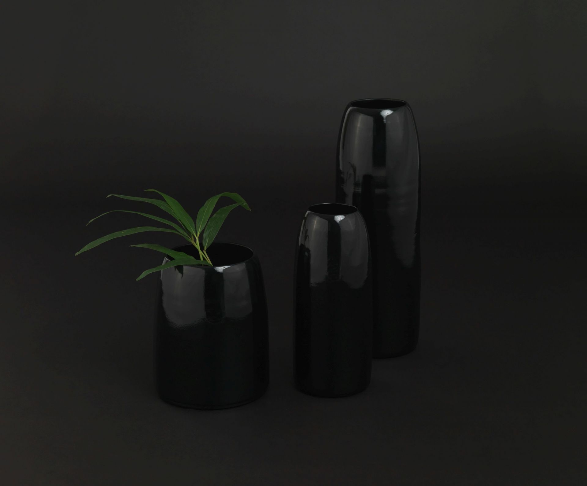 Schwarze Carla Vase L von Schönbuch, moderne Dekoration für Wohnzimmer und stilvolle Inneneinrichtung.