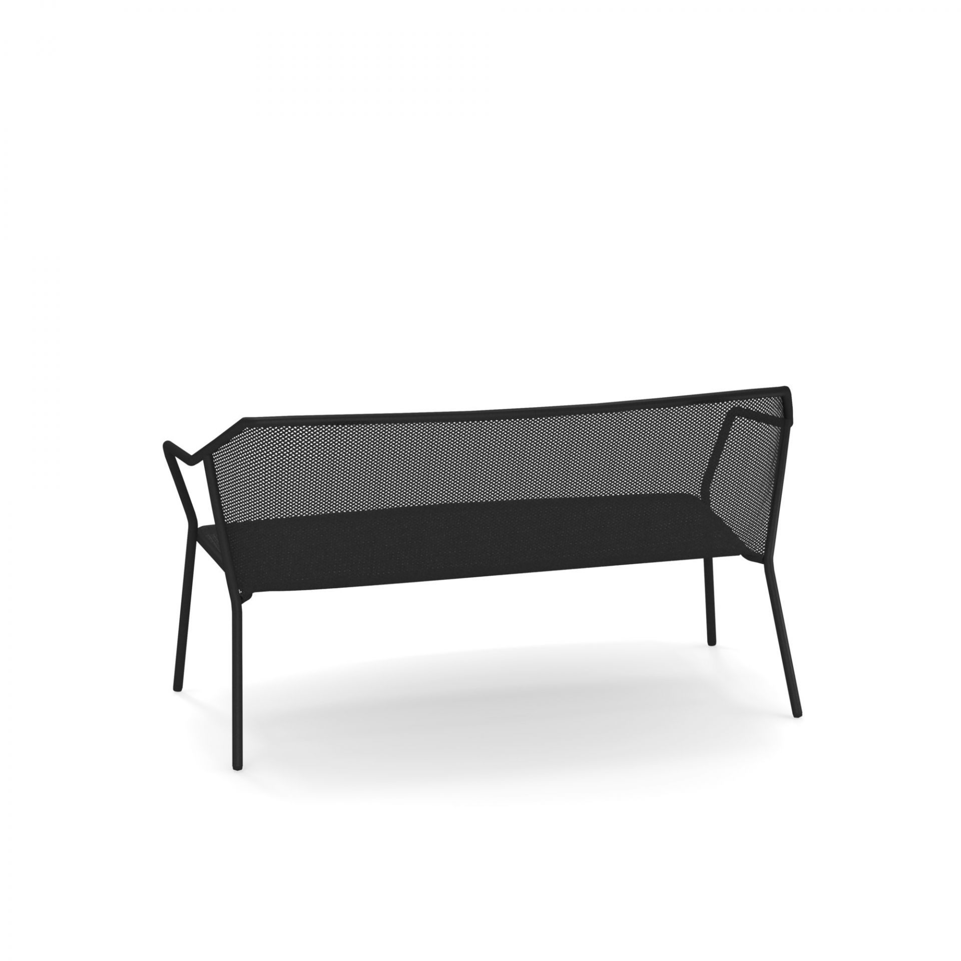 Schwarze Emu Darwin Sofa Bank für zwei Personen, Gartenmöbel aus Metall.