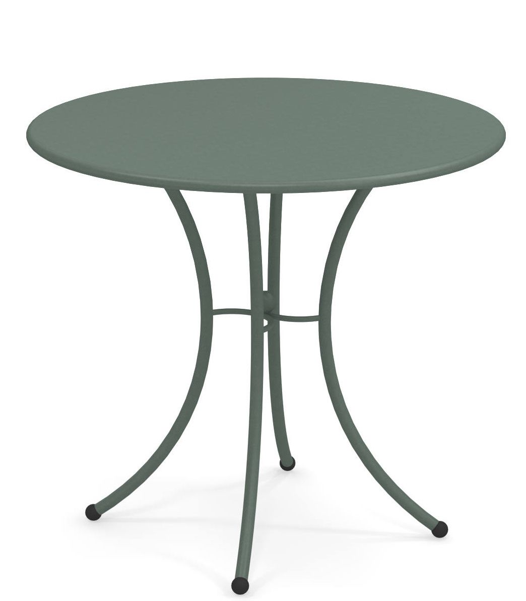 Runder, olivgrüner Pigalle Gartentisch von Emu, ideal für den Außenbereich und stilvolle Terrassen.