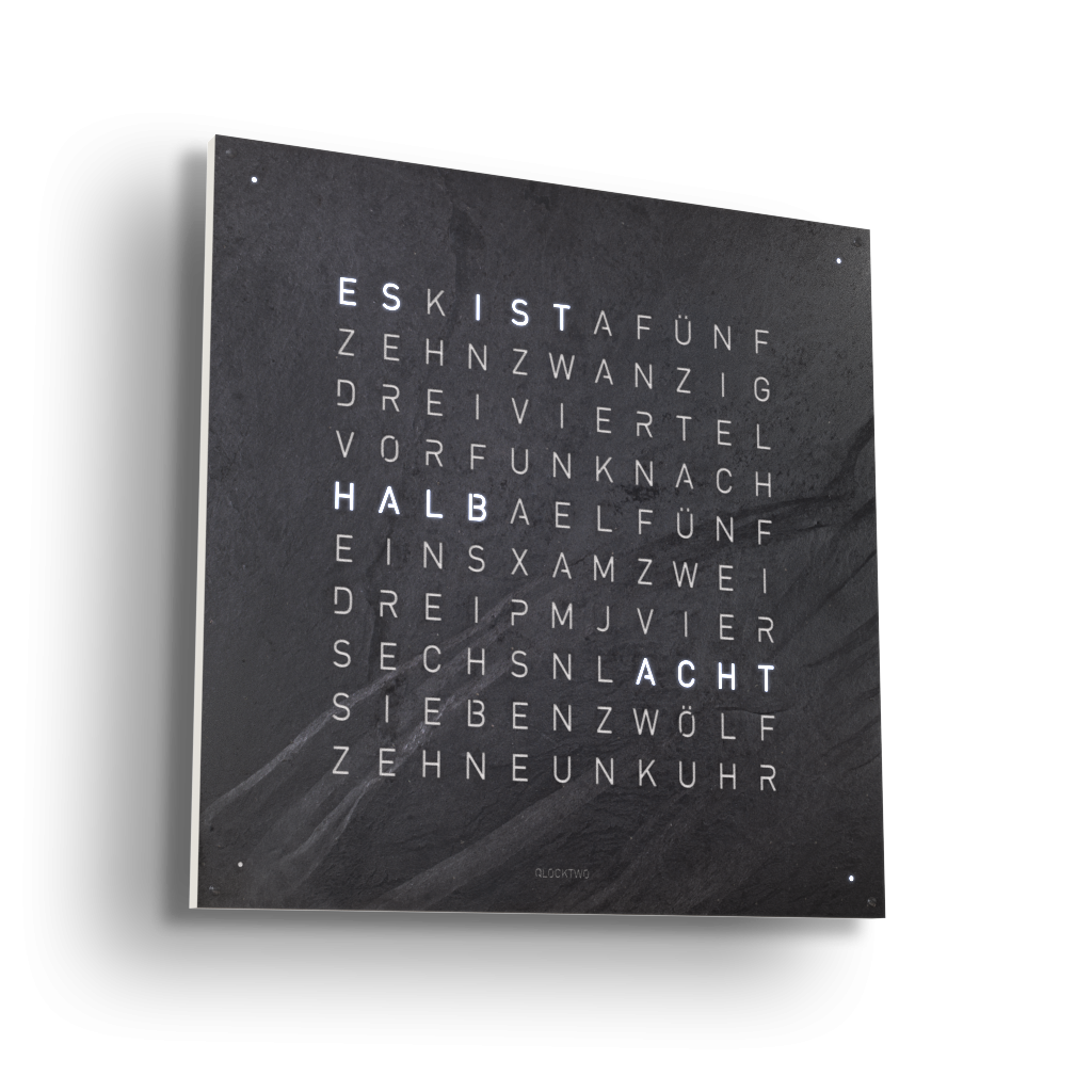 Earth 90 Creator's Edition wandklok / Tijdsobject Duits QLOCKTWO