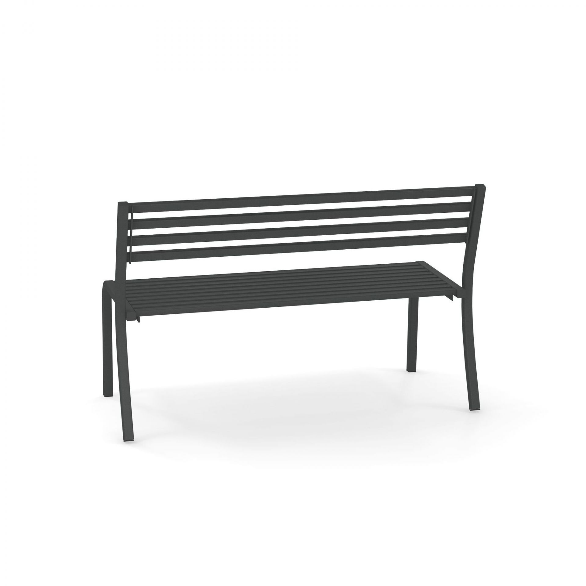 Emu Segno Bank, 128 cm, anthrazitfarbene Metallbank für den Garten oder die Terrasse.