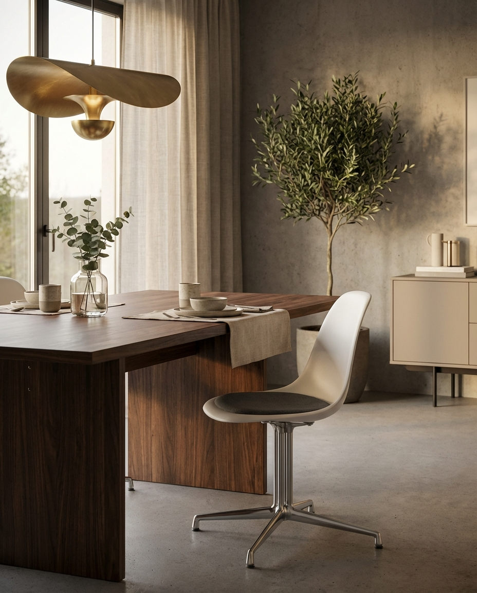 Eames Plastic Side Chair DSL RE stoel met zitkussen Vitra