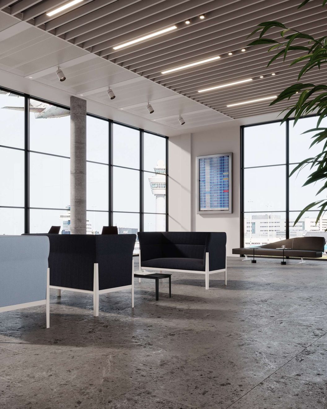 Cassina Tisch 194: Moderner Konferenztisch mit schwarzer Tischplatte und minimalistischem Design für Büros.
