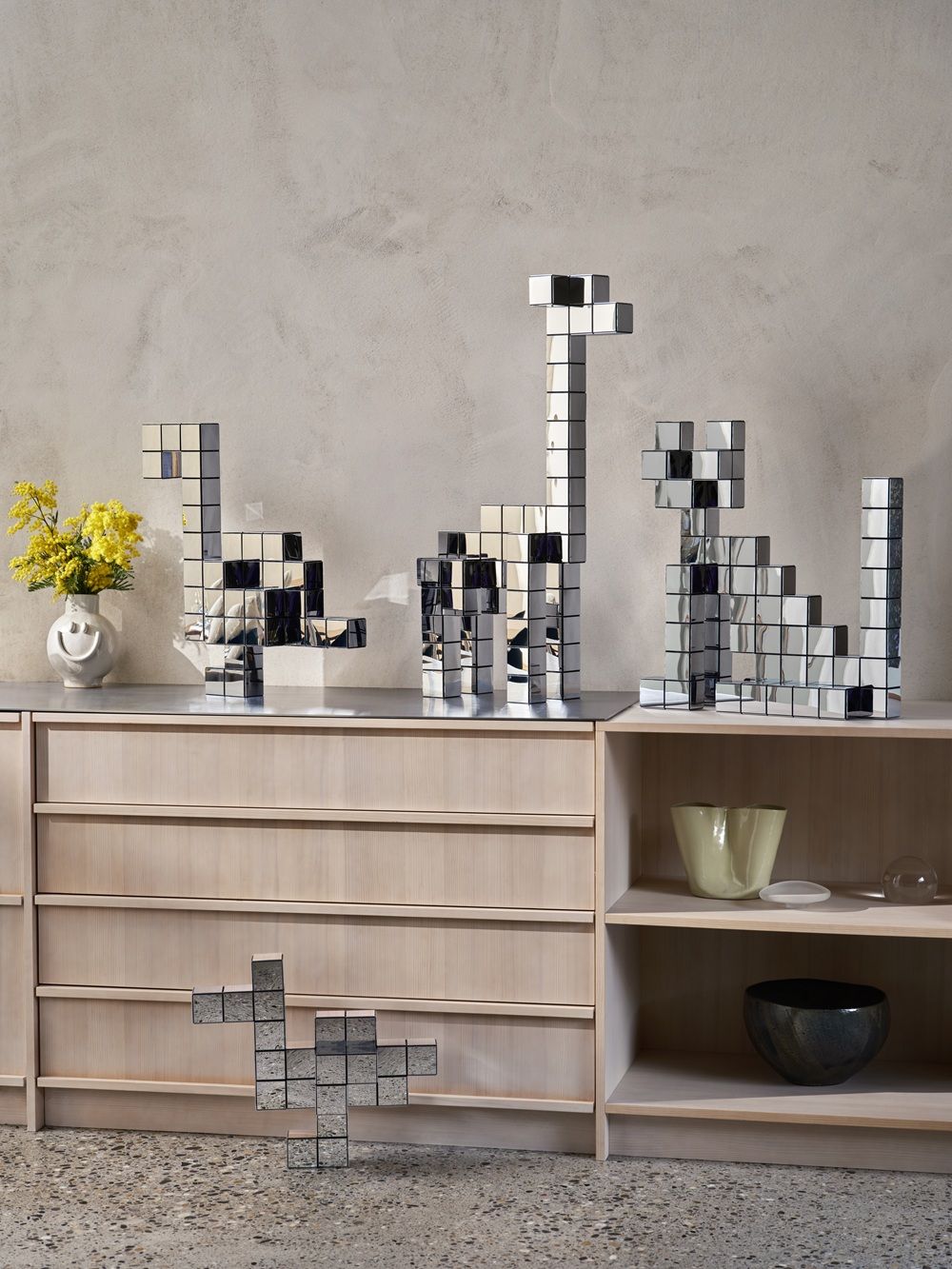 Panton Cubes Giraffe Chrome Sculptuur Vitra