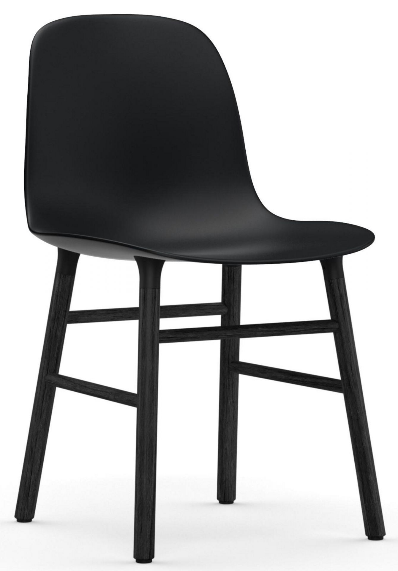 Schwarzer Form Chair Stuhl von Normann Copenhagen mit Holzbeinen, moderner skandinavischer Design Stuhl.