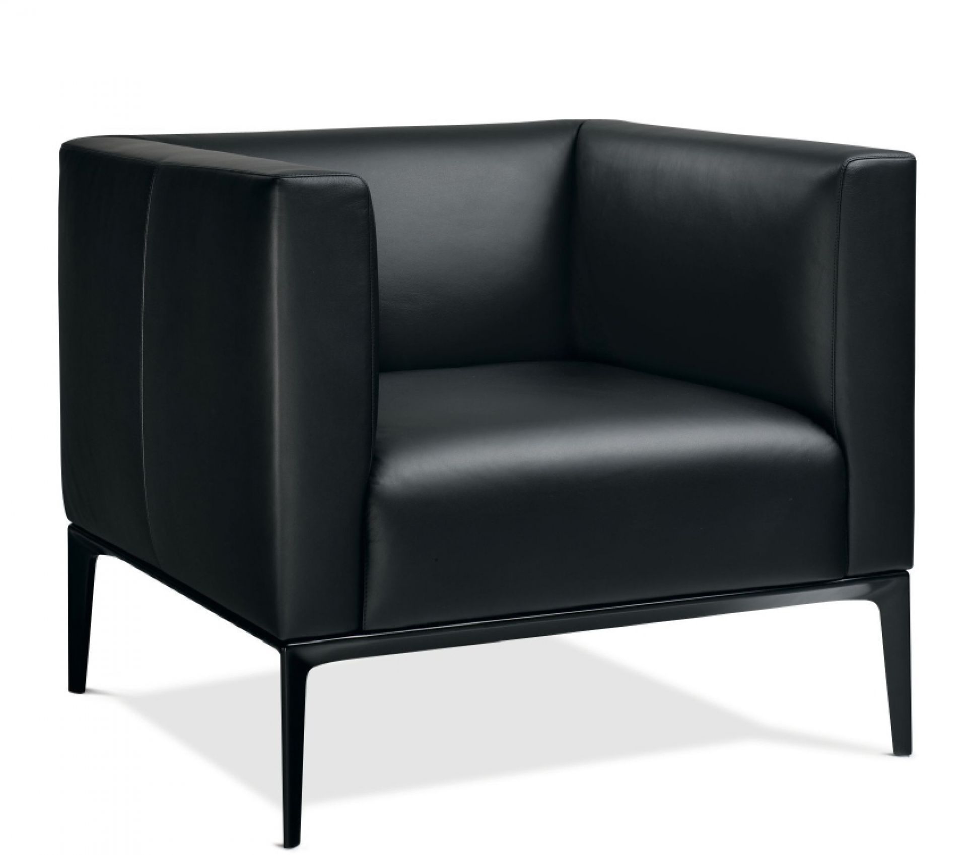 Schwarzer Jaan Sessel von Walter Knoll: Moderner Ledersessel mit minimalistischem Design und eleganten Füßen.