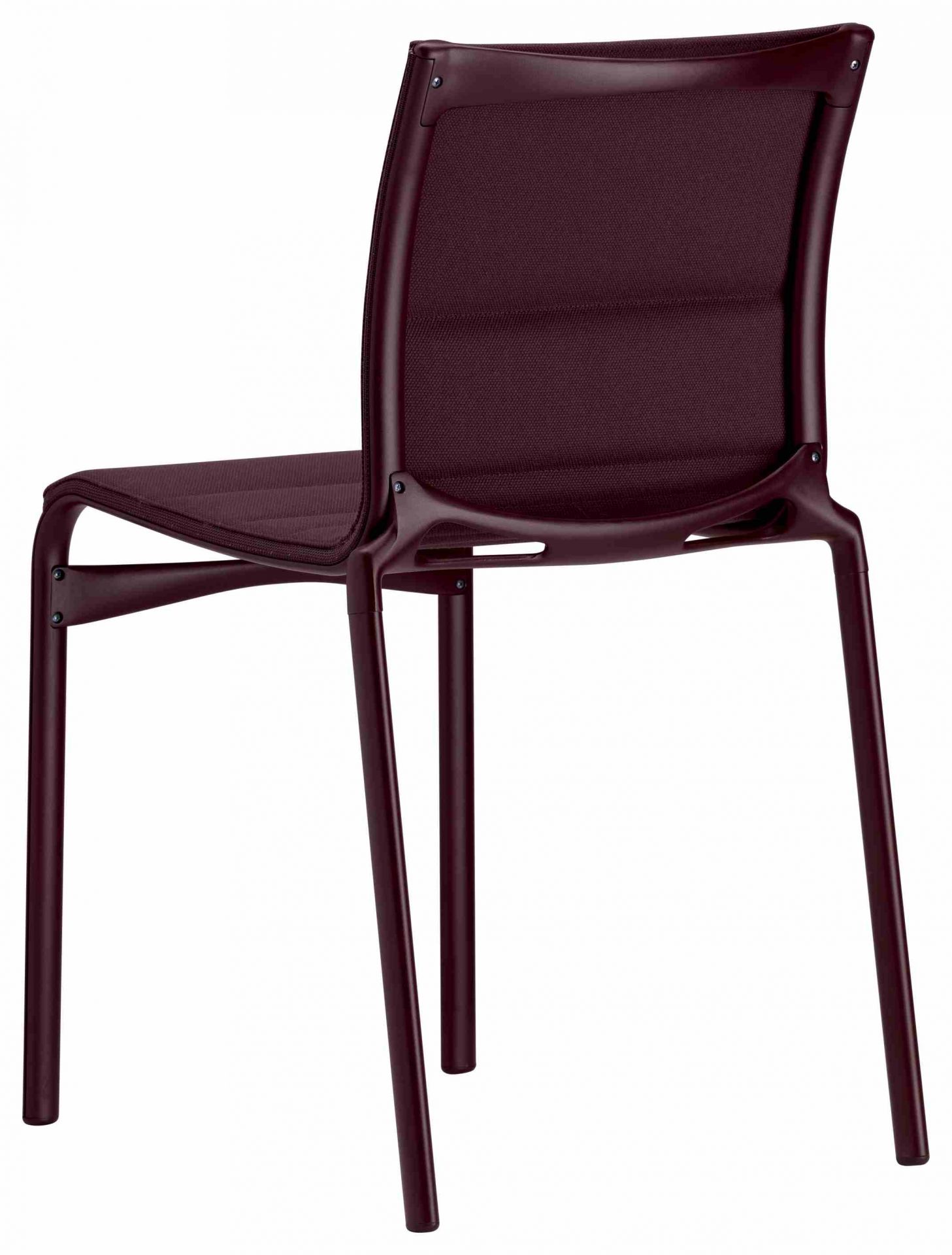 Highframe Stuhl von Alias in Bordeauxrot, Ansicht von hinten, moderner Designstuhl für Büro und Wohnbereich.