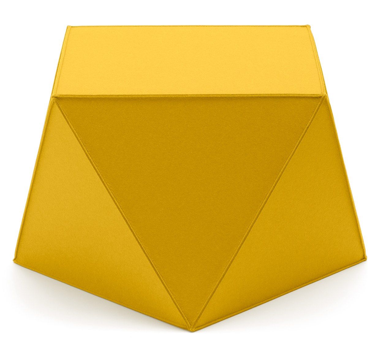 Gelber Diamond Sitzhocker von HEY-SIGN by BWF Group, moderner Filzhocker für Wohnzimmer und Büro.