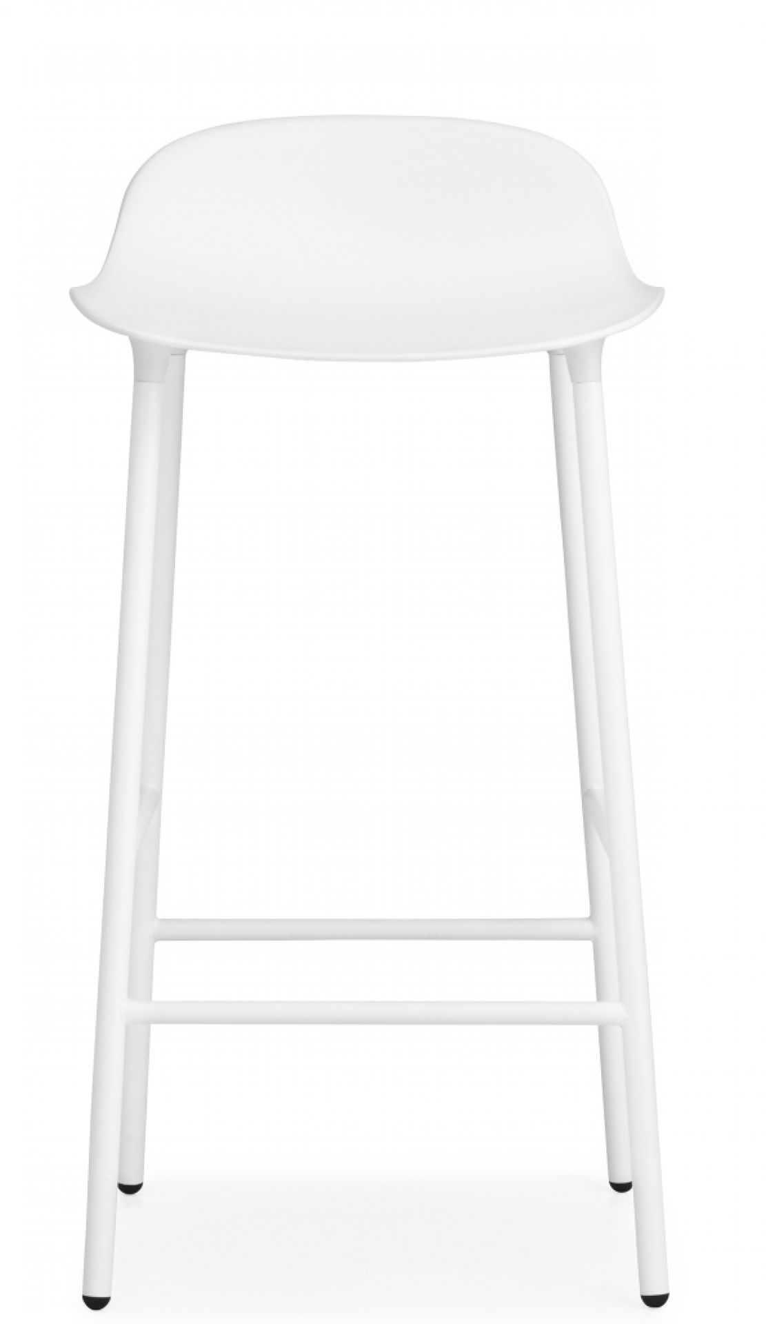 Weißer Form Barhocker H 65 cm von Normann Copenhagen aus Stahl, minimalistisches Design für moderne Küchen.