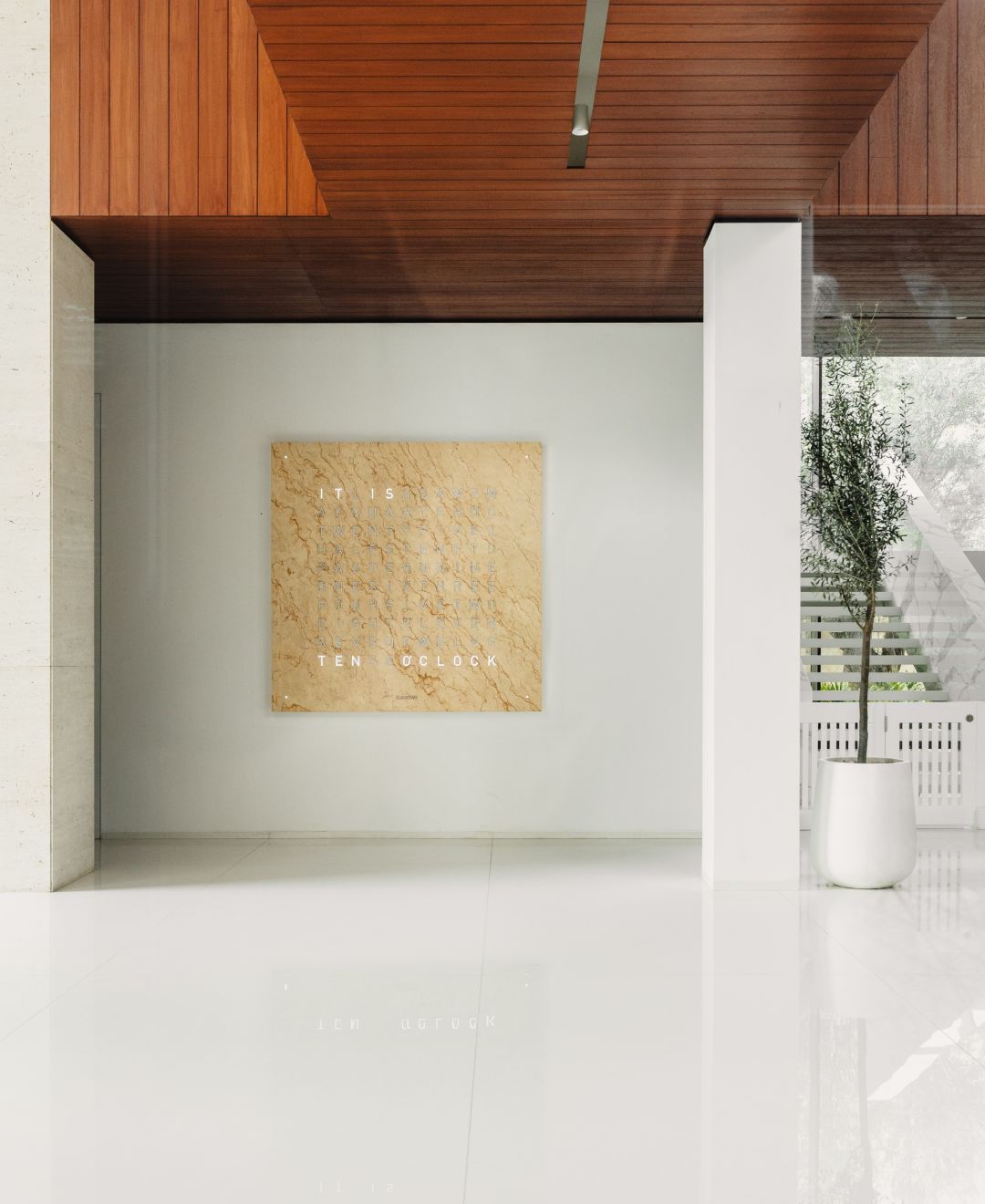 Earth 90 Creator's Edition wandklok / Tijdsobject Duits QLOCKTWO