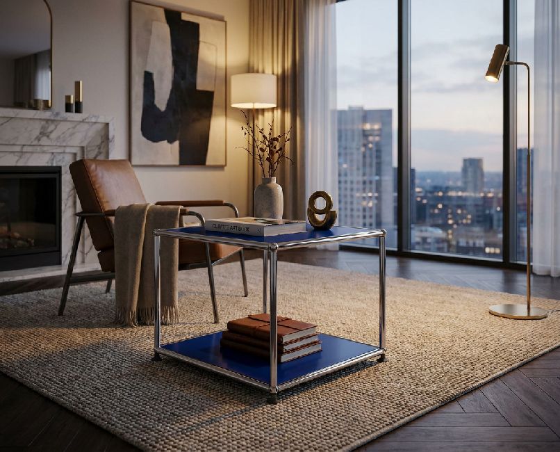 USM Haller bijzetmeubel M21 open smal puur wit