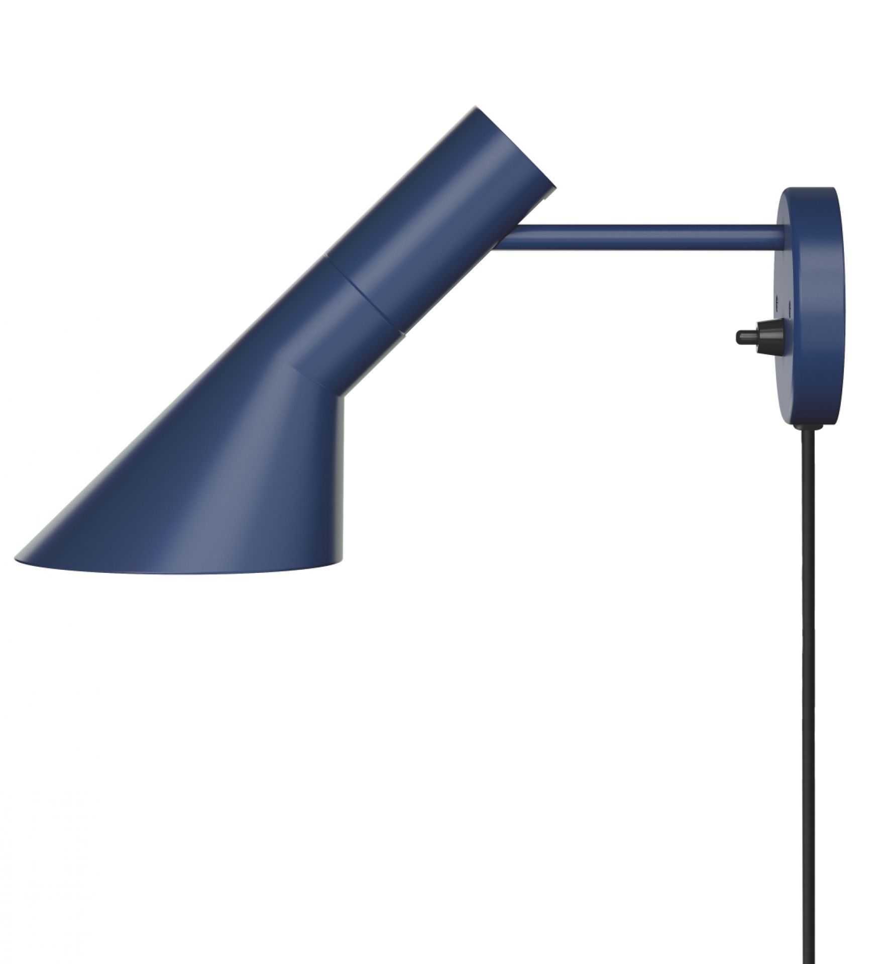Blaue AJ Wandleuchte von Louis Poulsen, skandinavisches Design für Wohnzimmer und Schlafzimmer.