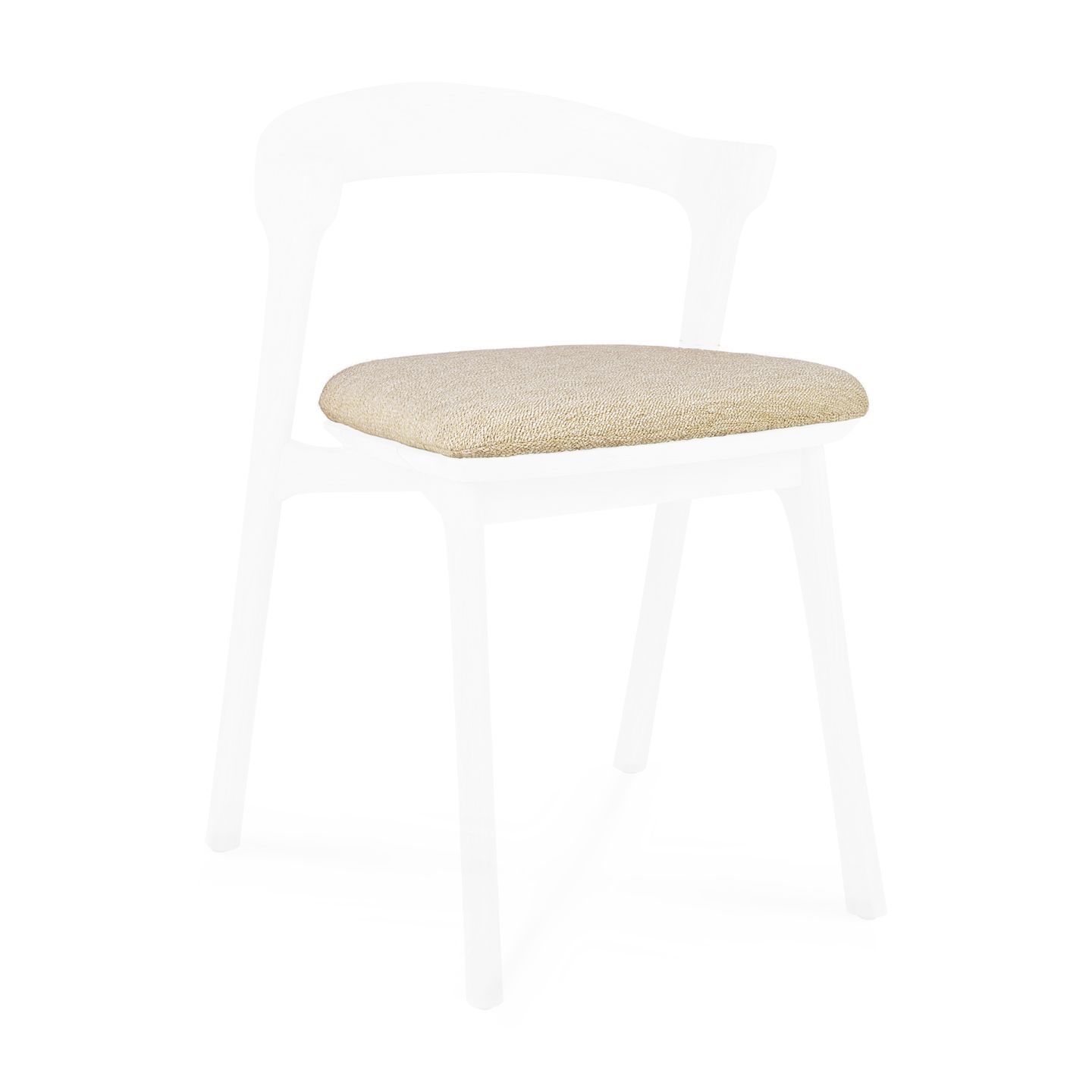 Bok Sitzkissen für Outdoor Stuhl, naturfarbenes Textil, bequeme Polsterung für Gartenmöbel und Terrassenstühle.
