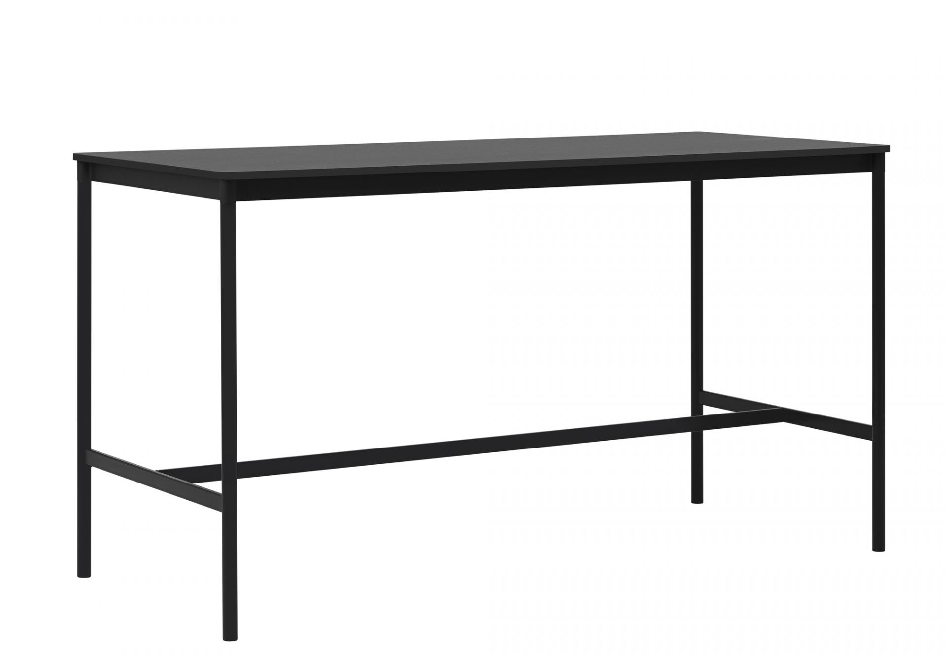 Schwarzer Muuto Base High Table Stehtisch mit minimalistischem Design für Büro und Zuhause.