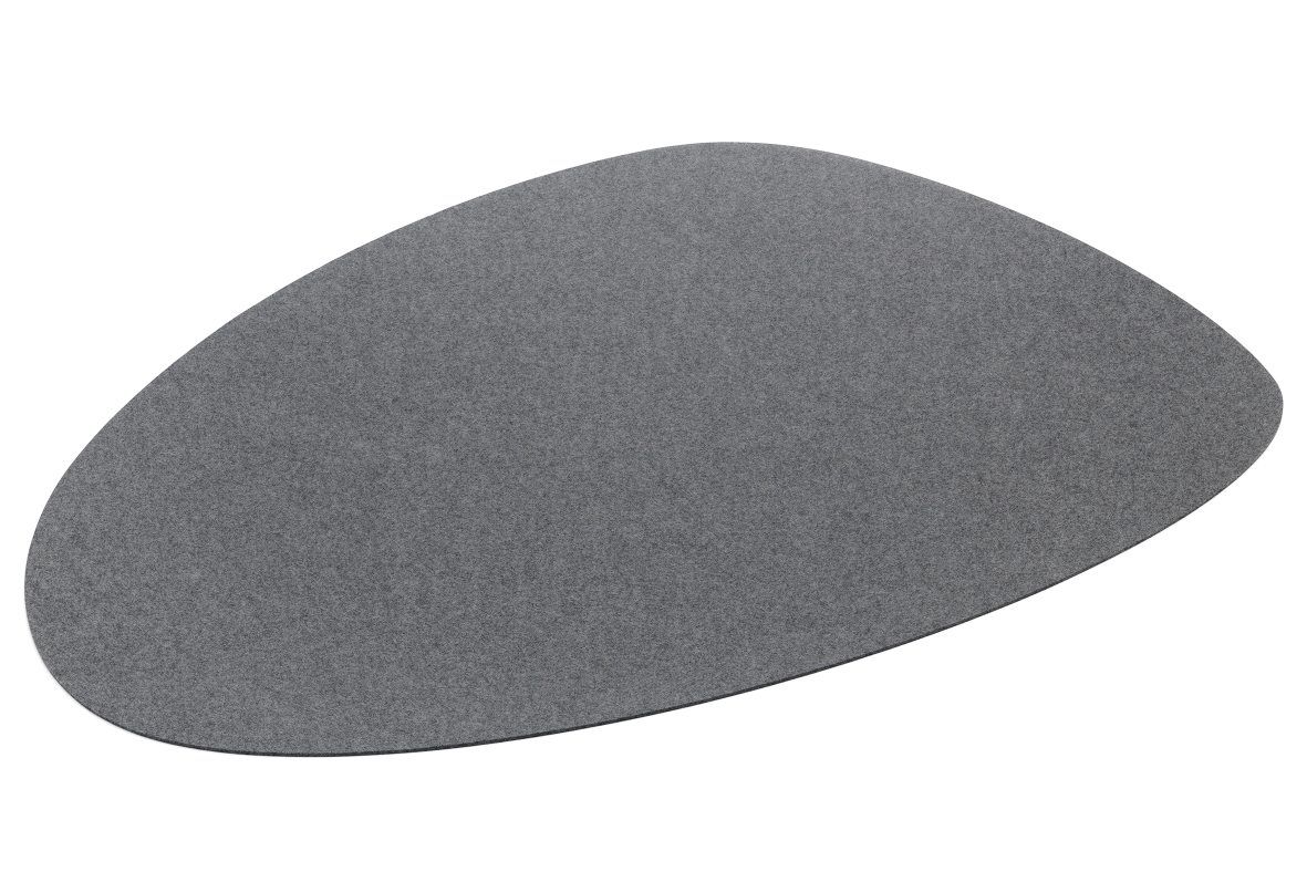Grauer, moderner Teppich "Stone" von HEY-SIGN aus Filz, ideal als Wohnaccessoire und Bodenbelag.