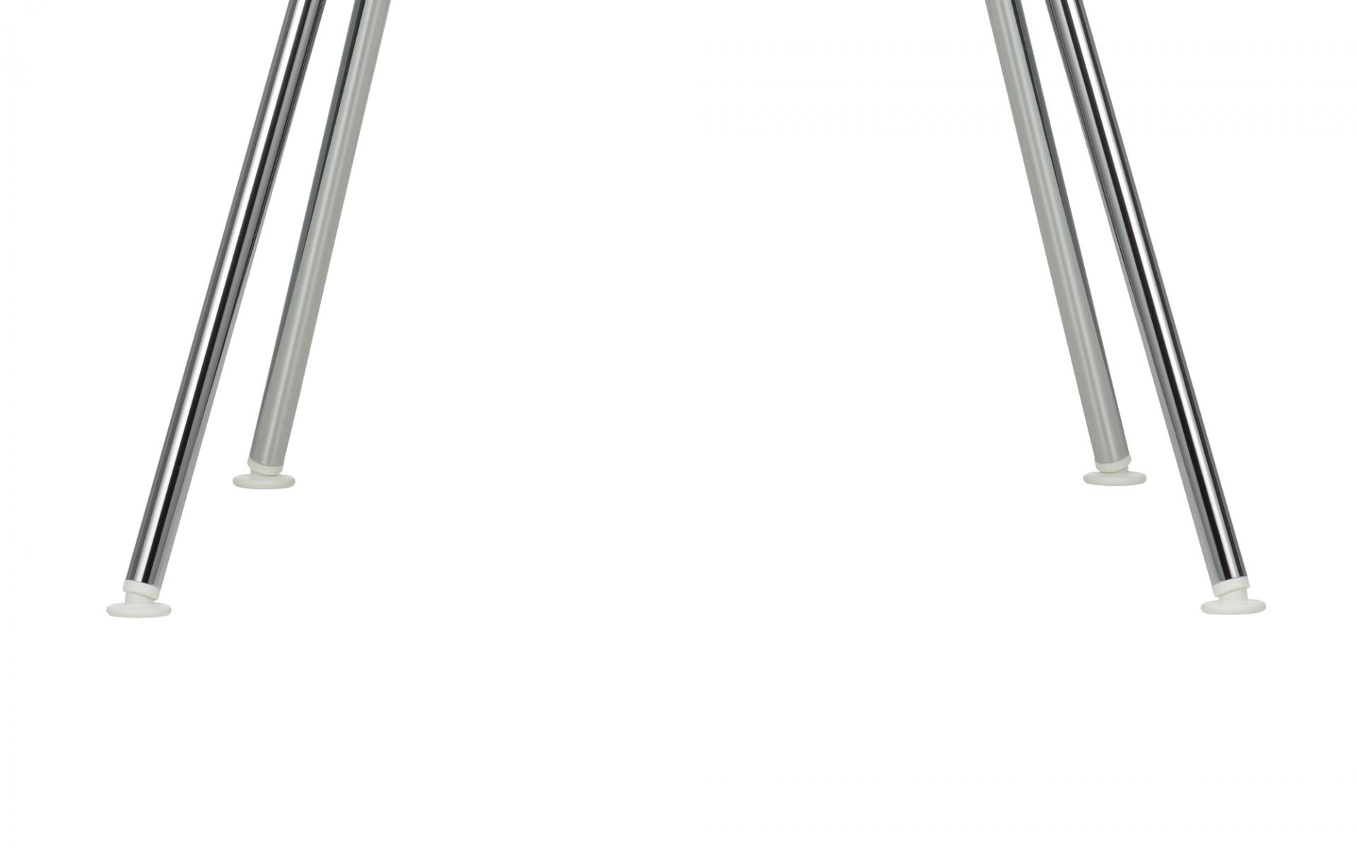 Detailaufnahme: Eames Plastic Chair Bein mit weißen Kunststoffgleitern für DSX, DAX, DKX, DAL.
