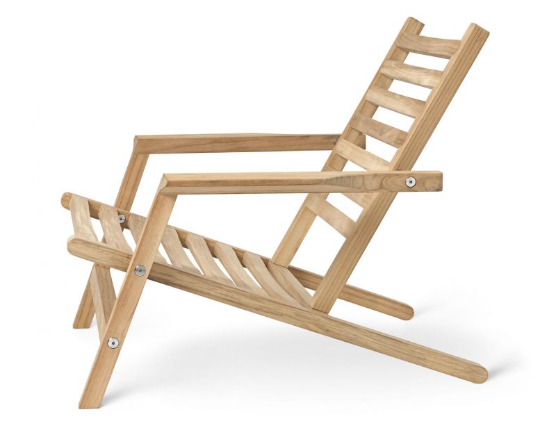 AH603 Teak Sonnenstuhl von Carl Hansen & Søn, Gartenmöbel aus Teakholz für den Außenbereich.