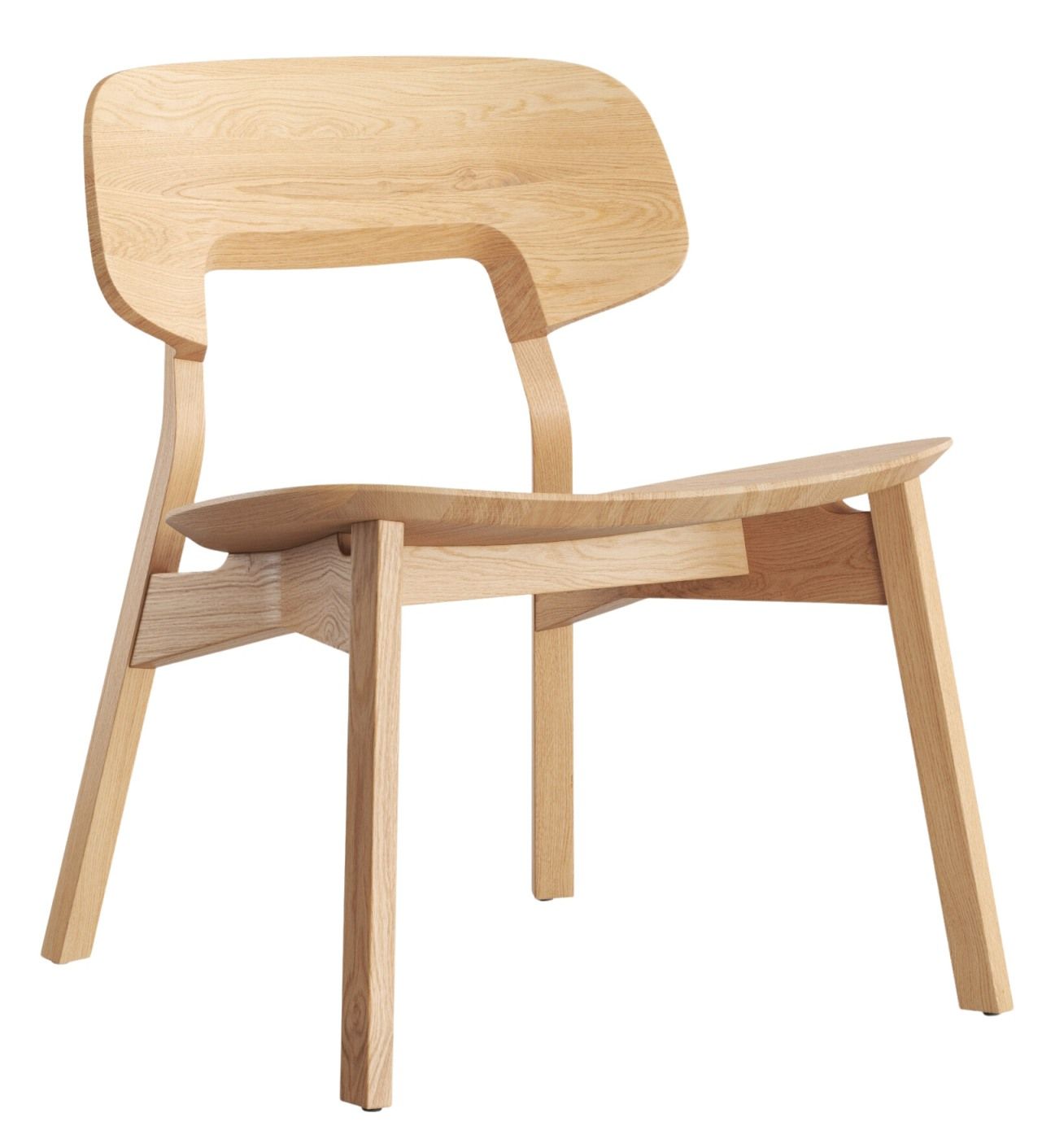 Nonoto Lounge Chair von Zeitraum, Cocktailsessel aus hellem Holz, moderne Sitzmöbel für Wohnzimmer.