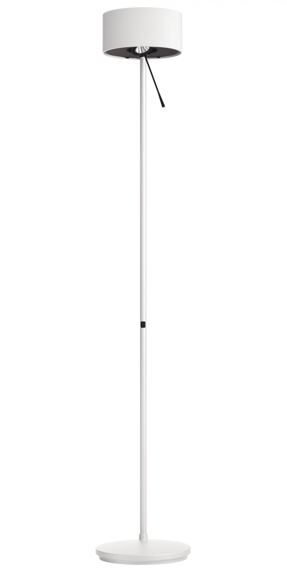 Diogenes LED Stehleuchte Belux in Reinweiss: Moderne Stehlampe mit zylindrischem Schirm für Wohnzimmer und Büro.