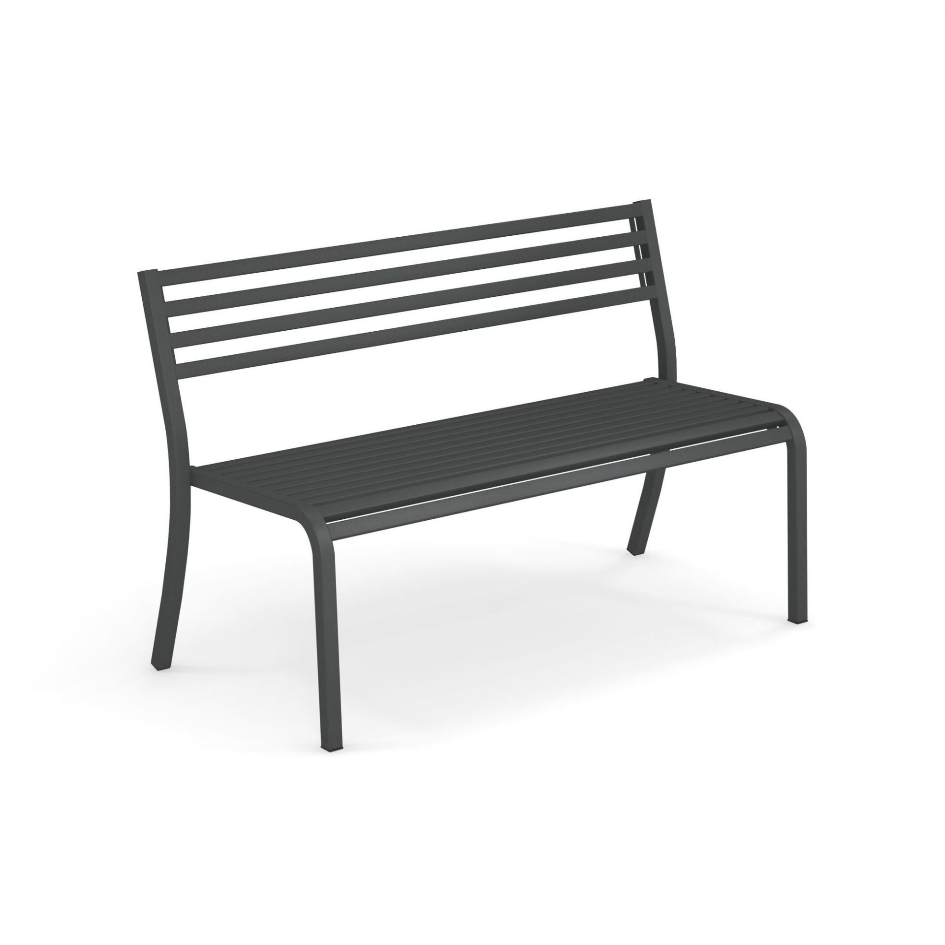 Graue Emu Bank, Modell Segno, 128 cm, für Garten, Terrasse und Balkon.