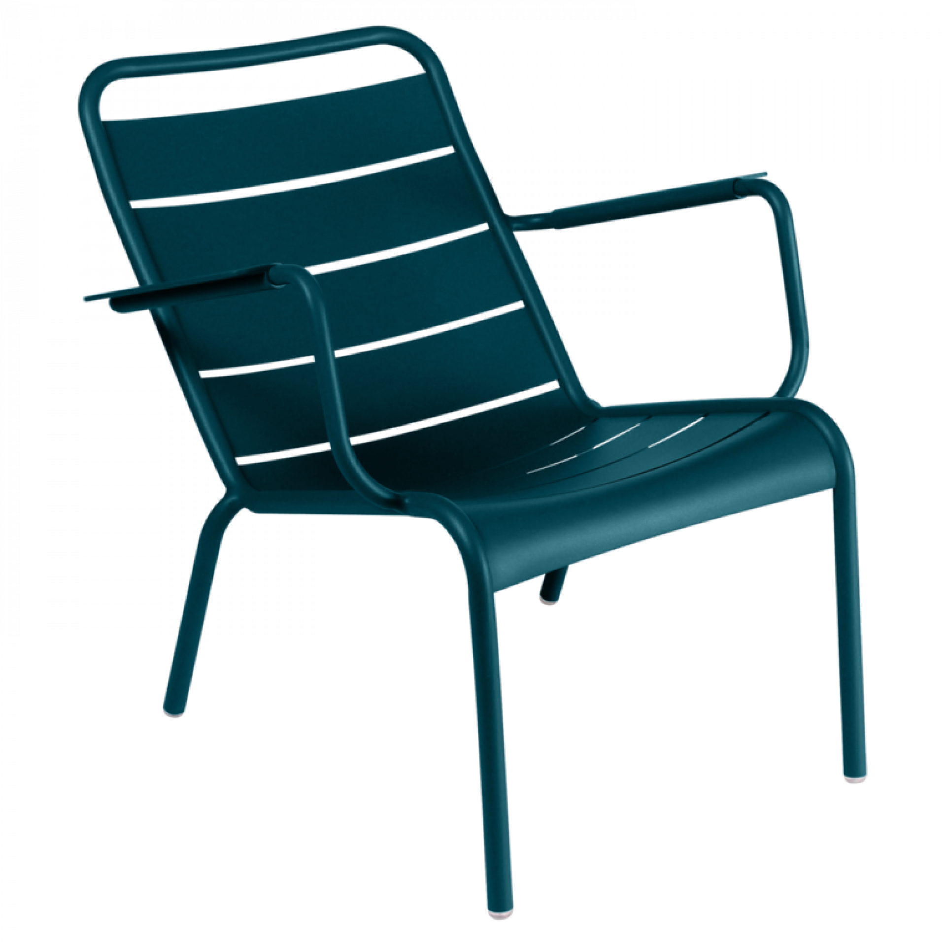 Blauer Luxembourg Sessel von Fermob: Moderner Outdoor Sessel aus Aluminium für Garten und Terrasse.