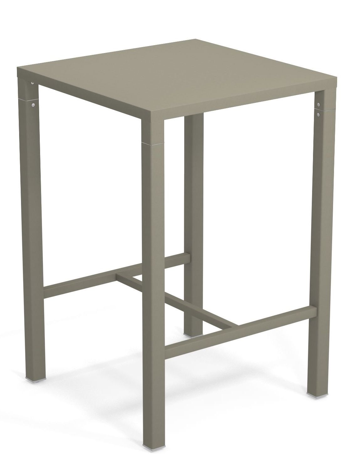 Nova Hochtisch Outdoor von Emu, quadratischer Stehtisch aus Metall für Garten und Terrasse.