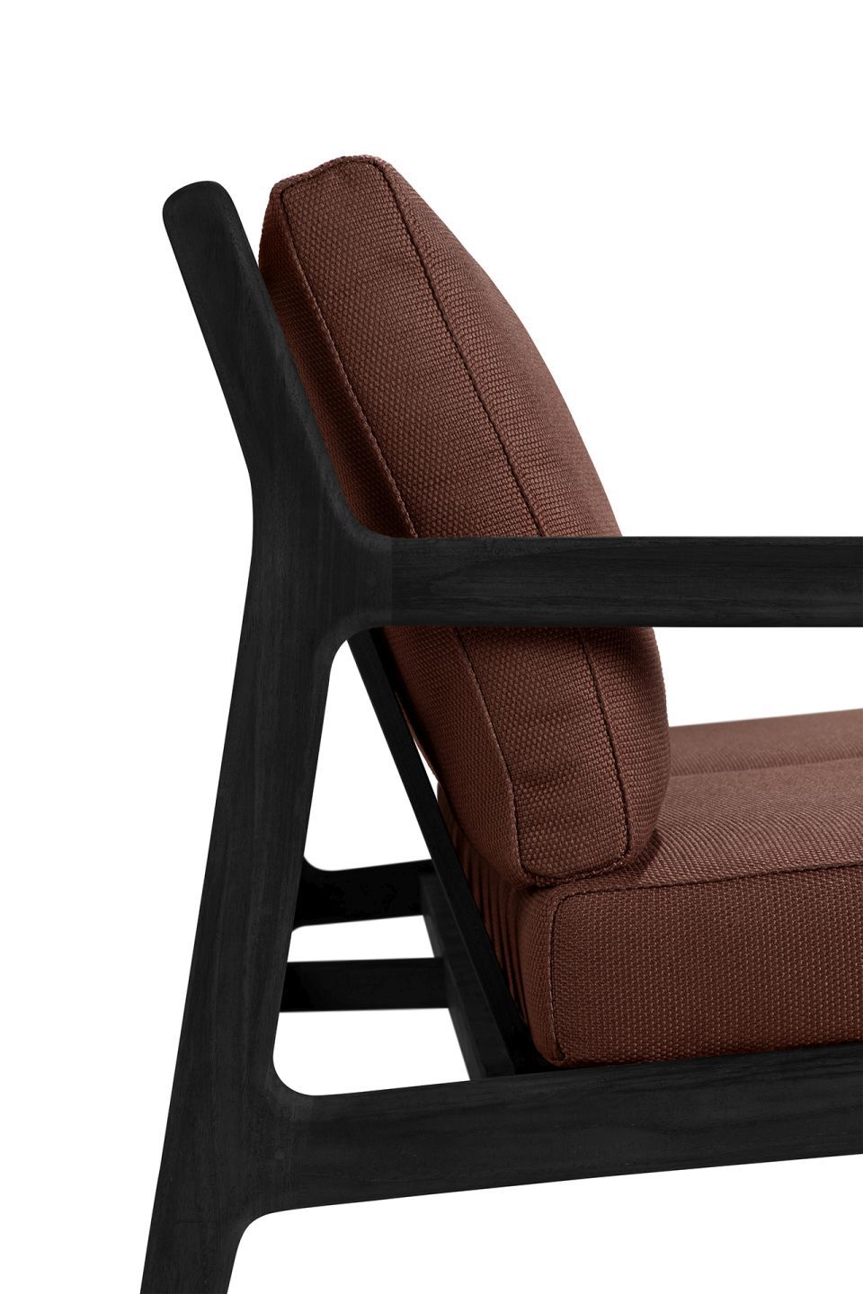 Jack Outdoor tweezitsbank van teakhout, zwart gelakt, burgundy, Ethnicraft