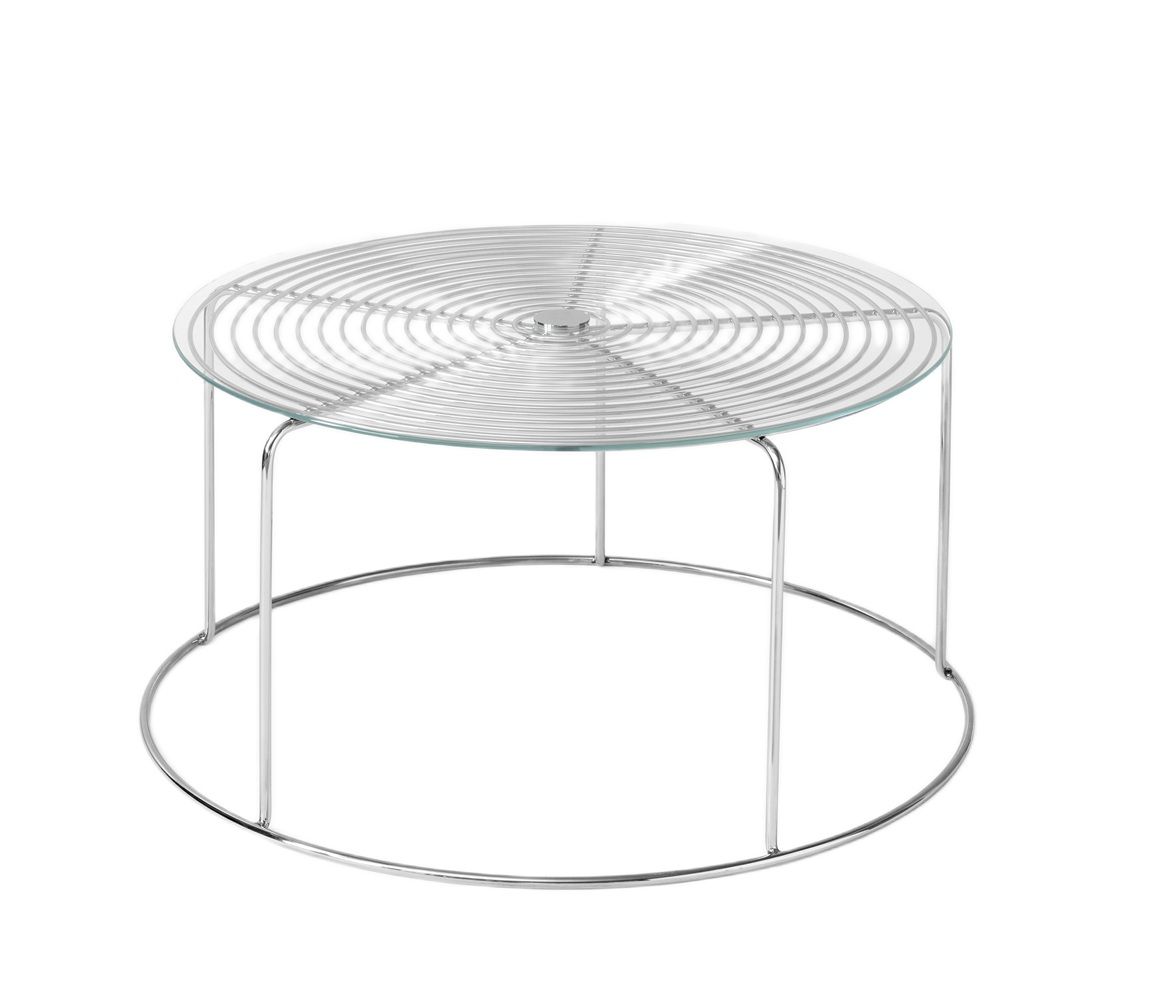 Wire Coffee Table salontafel met glazen blad AndTradition
