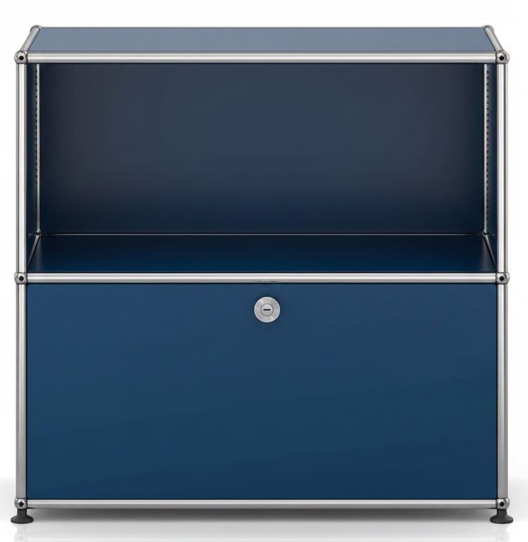 USM Haller dressoir, 1 open vak / 1 klep, staalblauw