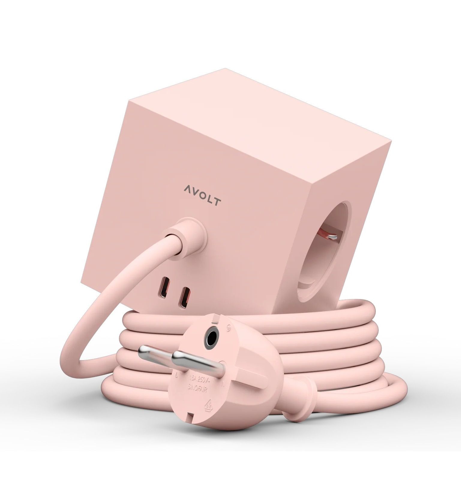 Square 1 - Avolt stopcontactblok met USB-C NIEUW ROZE dfp Design UNIEK EXEMPLAAR