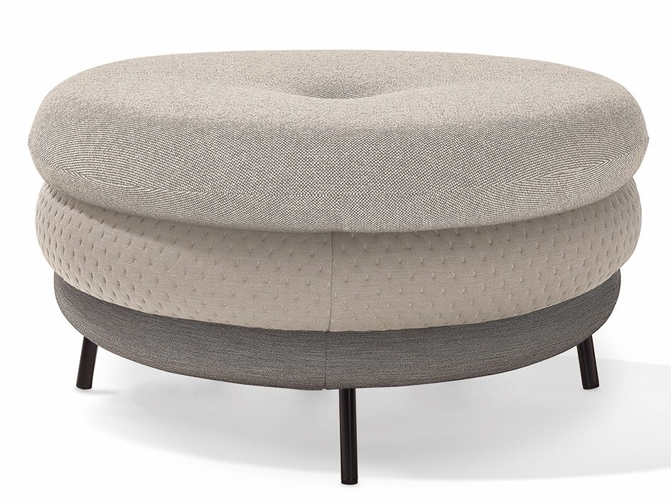 Beiger Fat Tom Pouf Hocker von Richard Lampert: Moderner Lounge Hocker mit Stoffbezug.