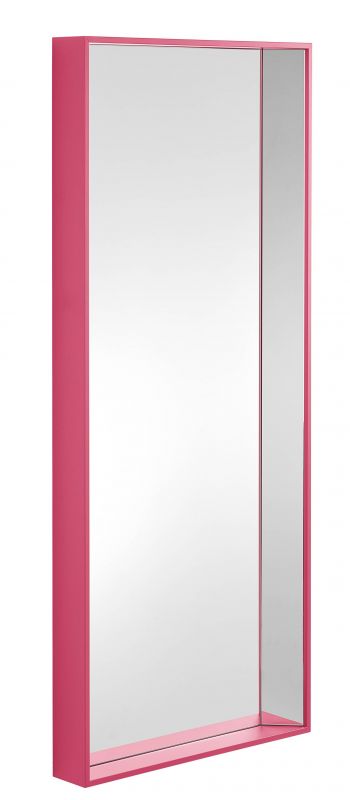 Kon Spiegel von Schönbuch, rechteckig, pinkfarbener Rahmen, moderner Wandspiegel für Flur und Garderobe.