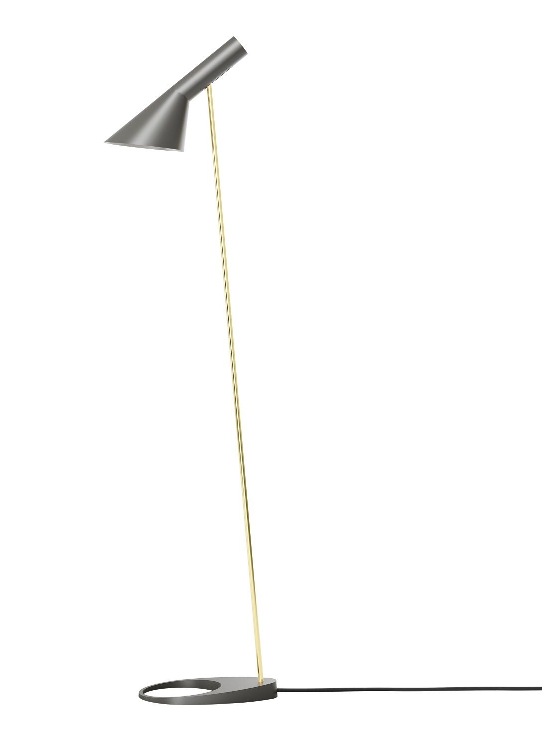 AJ Floor Stehleuchte von Louis Poulsen in Messing: Moderne Stehlampe für Wohnzimmer und Büro.