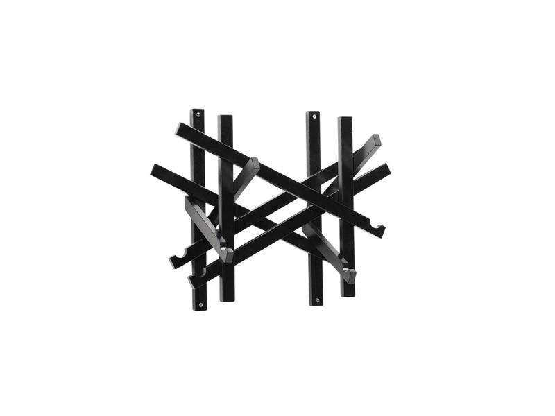 Schwarze Nest Wandgarderobe von Karl Andersson, moderne Garderobenlösung für Flur und Eingangsbereich.
