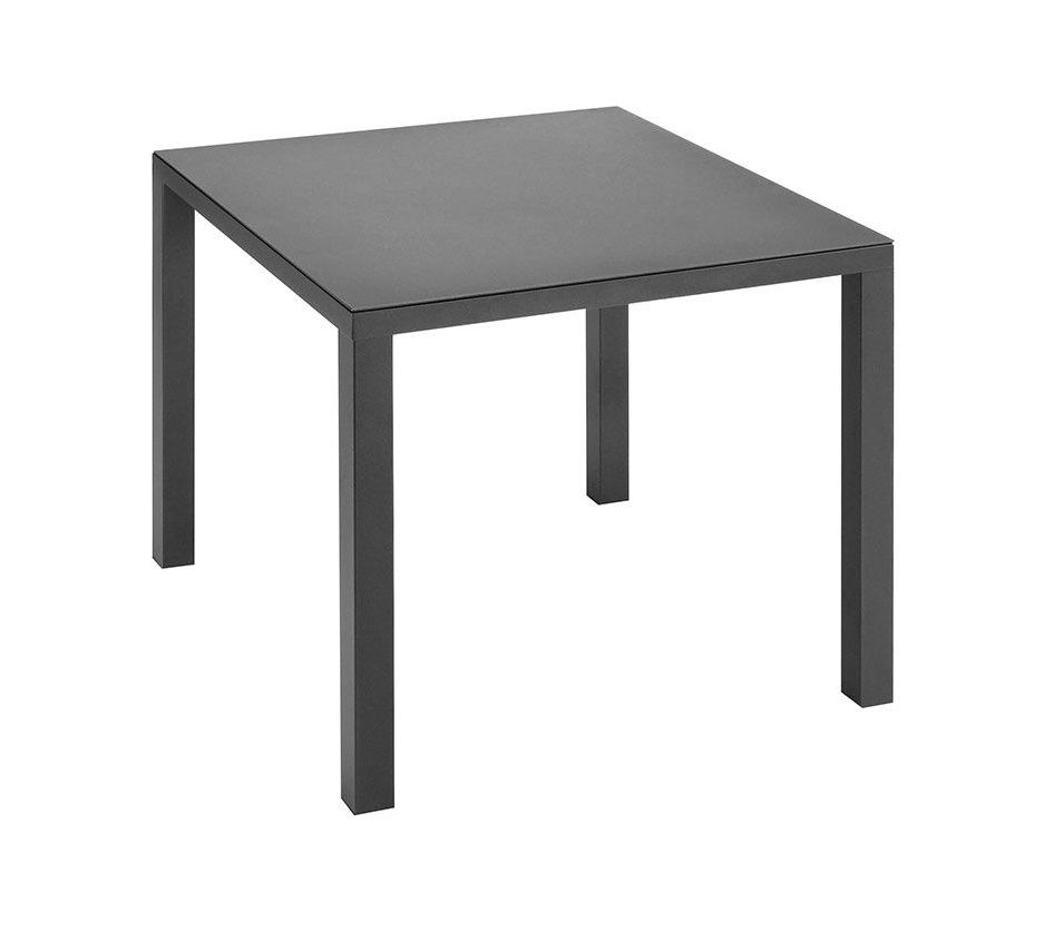 Quadratischer, grauer Easy Outdoor Tisch mit minimalistischem Design für Garten, Terrasse oder Balkon.