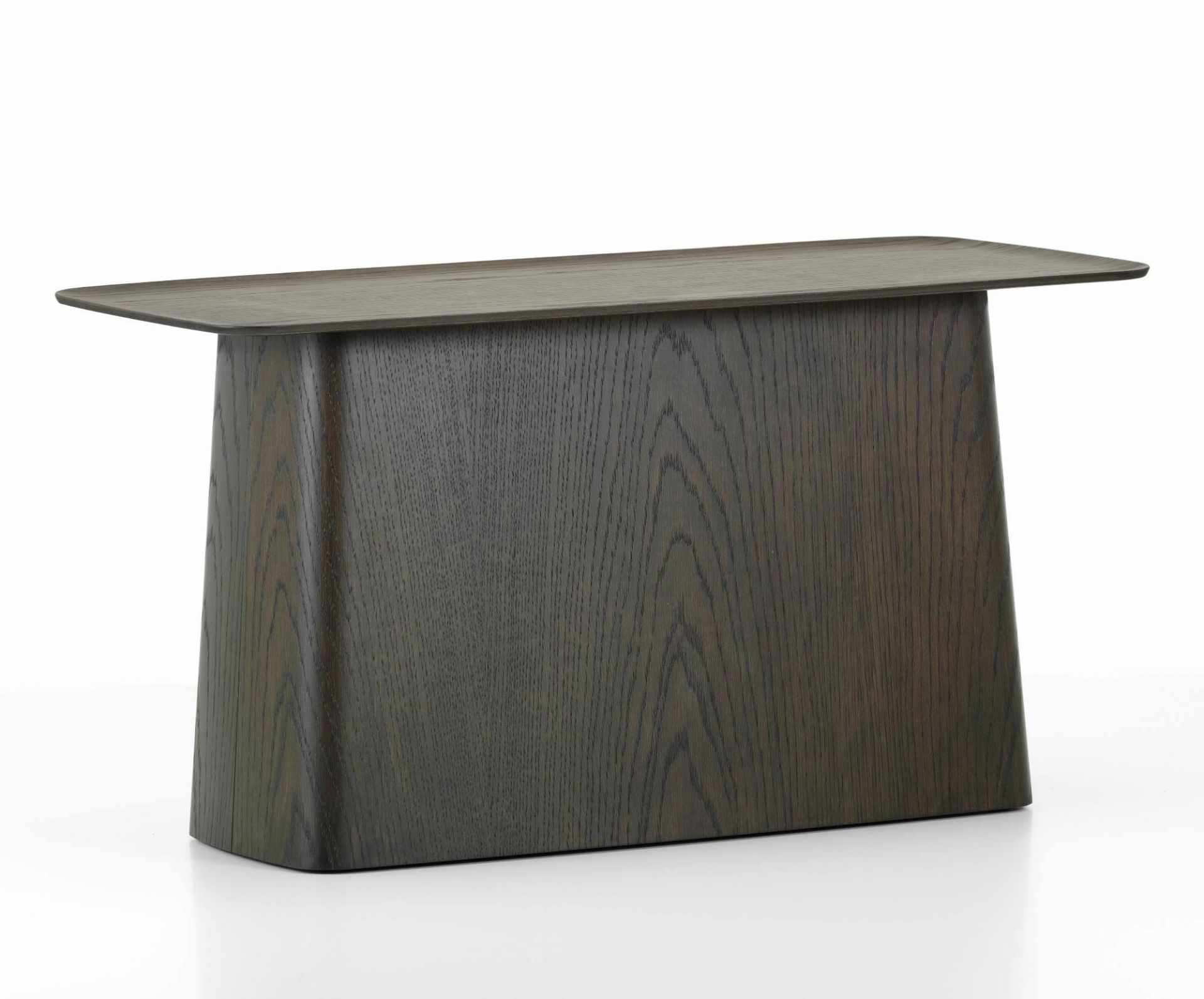 Vitra Beistelltisch aus Eichenholz, groß, dunkel gebeizt, für Wohnzimmer und Büro.
