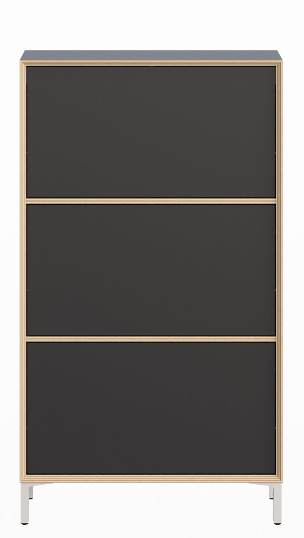 Vertiko Schuhschrank von Müller Möbelwerkstätten, moderner Schuhschrank mit drei Fächern und schlichtem Design.