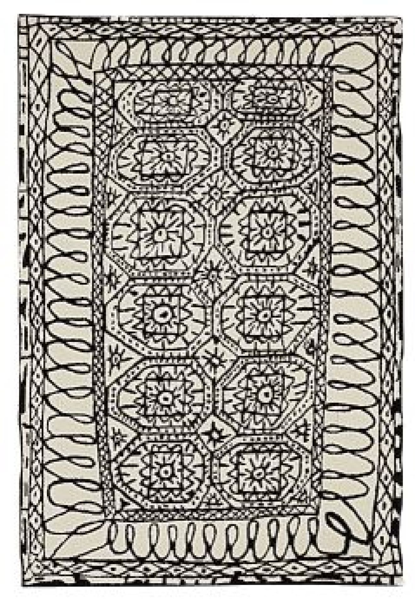 Black on White Estambul-tapijt van Nanimarquina