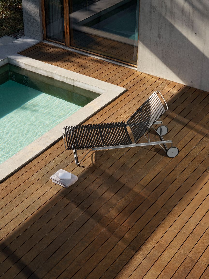 Click verstelbare chaise longue voor buiten Houe