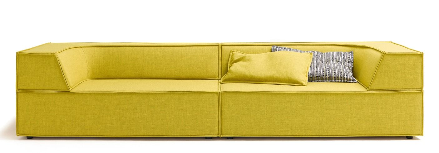 Gelbes Trio Sofa mit Eckrücken von Cor, modulare Wohnlandschaft mit Kissen für modernes Wohnzimmer.