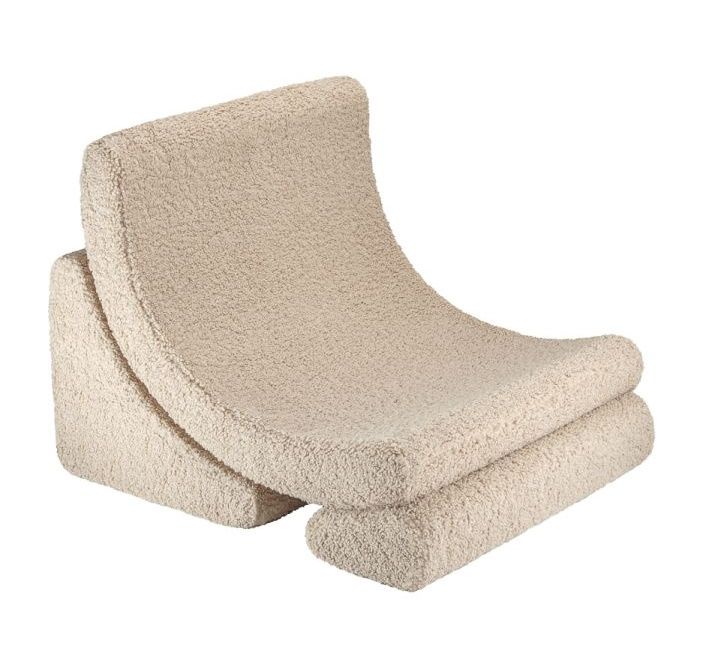 Mond kinderfauteuil Teddy-stof Wigiwama