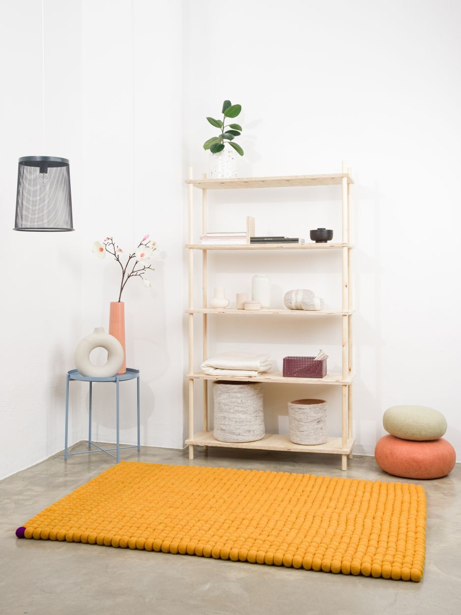 Big One rechthoekig viltkleed 200 x 300 cm myfelt okergeel