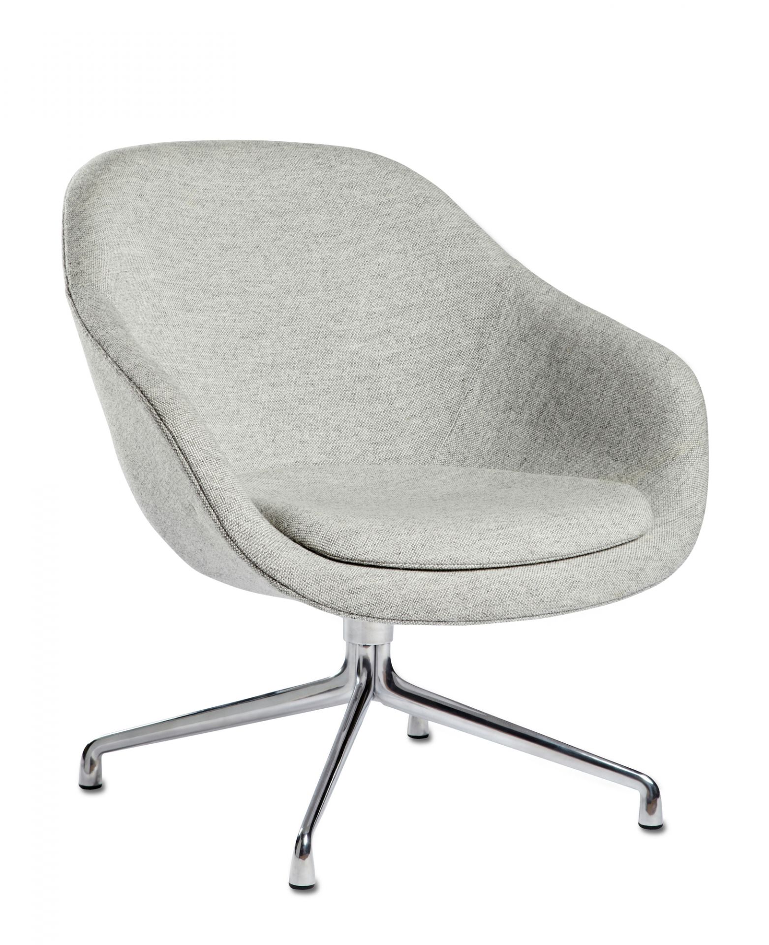 Grauer About a Lounge AAL 81 Drehsessel von Hay mit Chromfuß.